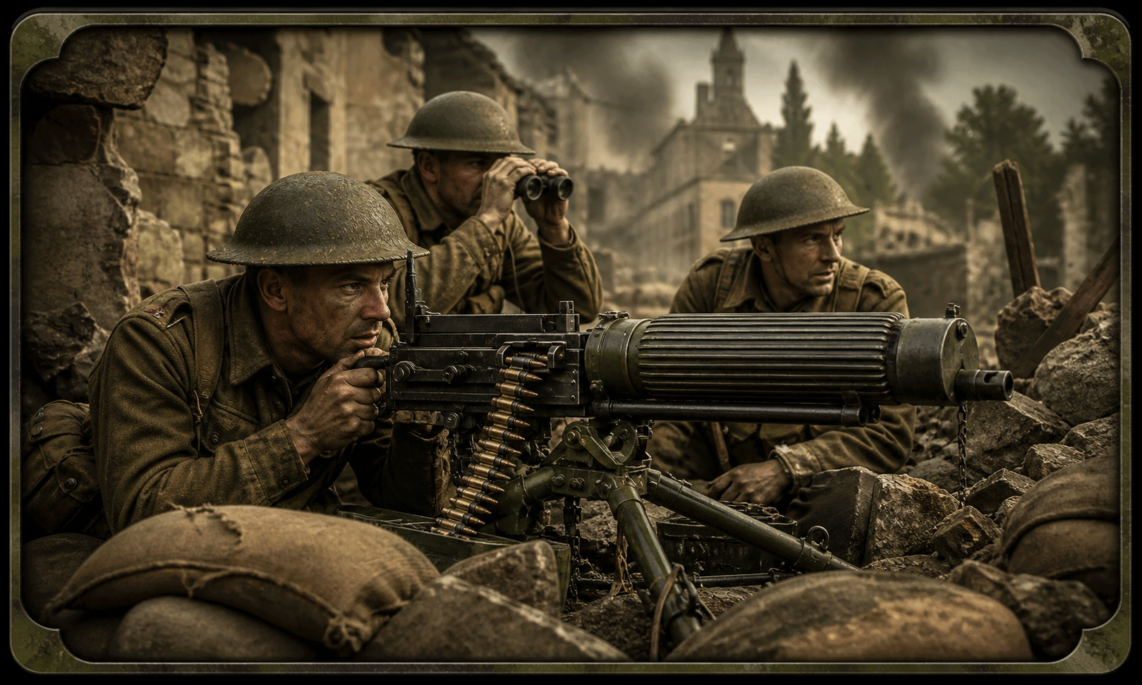 British Vickers HMG team