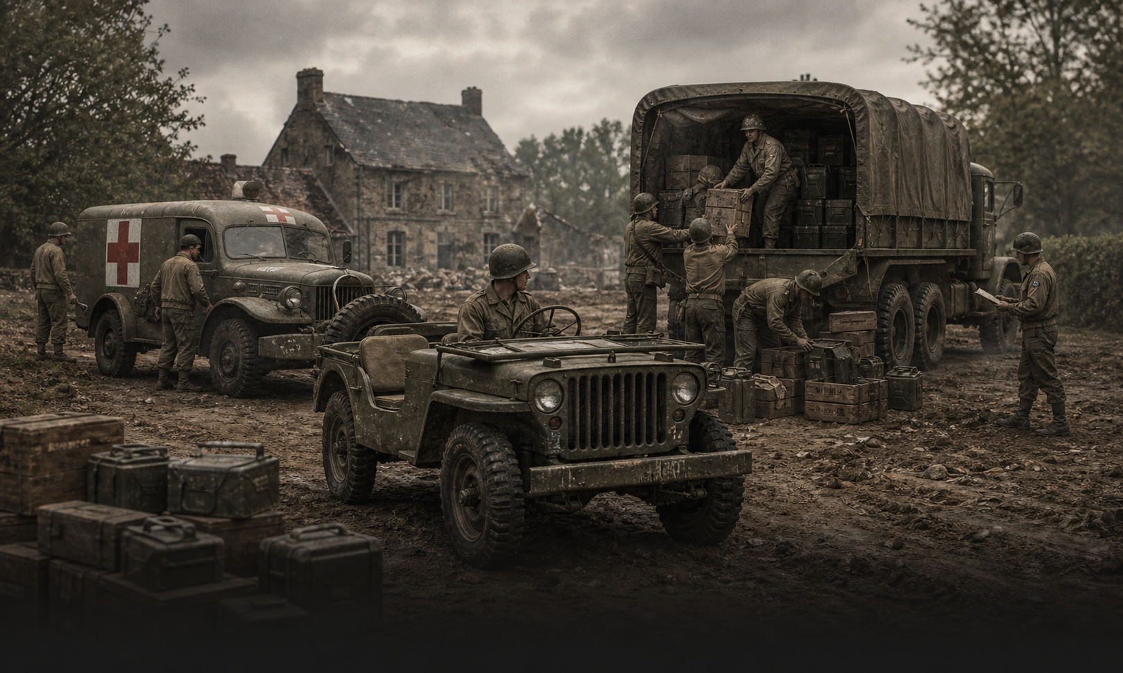 World War II U.S. logistics and support convoy
