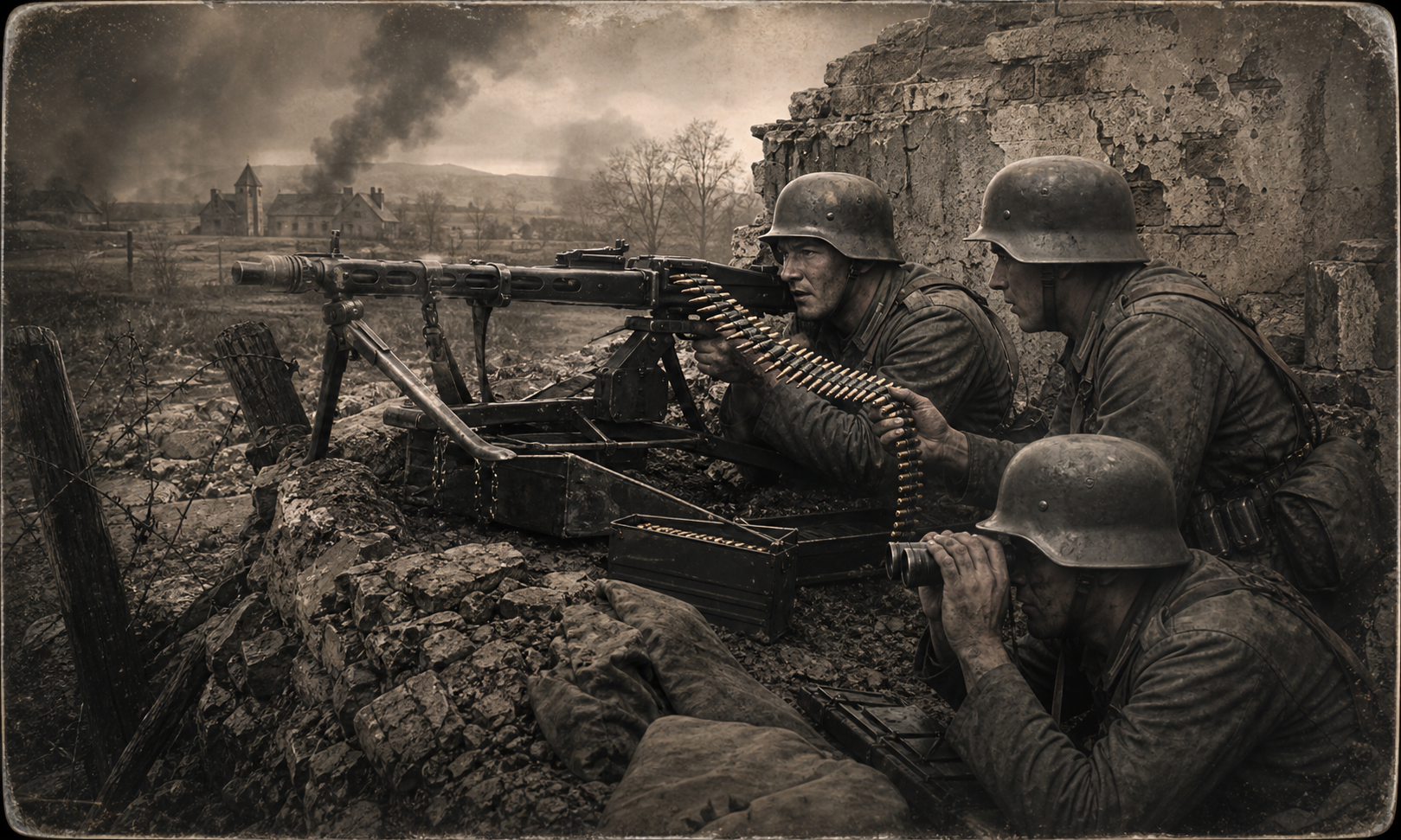 MG42 heavy machine gun team