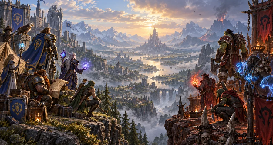 Alliance and Horde defenders overlooking a contested valley
